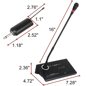 Micrófono de Conferencia Gooseneck WG1-2 con Receptor Recargable, Micrófono Inalámbrico UHF Dual para Conferencias, Precio de Fábrica - Product Image 3
