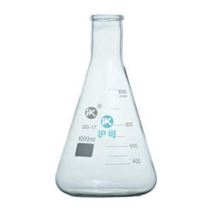 Fiole Erlenmeyer conique à fond plat Huke 1000 ml à col étroit en verre borosilicate 3.3 pour <span class=keywords><strong>analyse</strong></span> en <span class=keywords><strong>laboratoire</strong></span> - Product Image 1