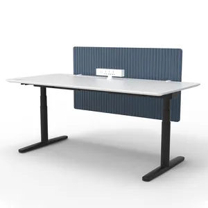 Escritorio eléctrico de un solo Motor para oficina, escritorio de elevación de ordenador de pie, con marco blanco, altura ajustable