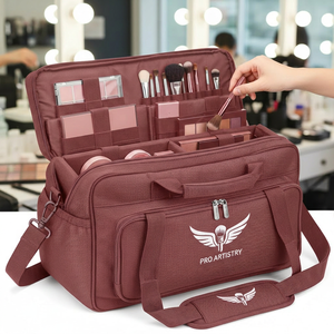 Trousse de <span class=keywords><strong>maquillage</strong></span> grande capacité avec sangles fixes pour le rangement <span class=keywords><strong>professionnel</strong></span> des palettes de <span class=keywords><strong>maquillage</strong></span> - Product Image 3