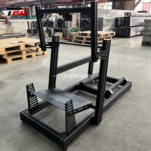 de conducción de coche con soporte de monitor único, kit de simulación de carreras de extrusión de aluminio negro, 4080 - Product Image 2