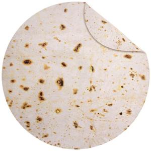 Manta de Franela Tejida 100% Poliéster con Diseño de <span class=keywords><strong>Pizza</strong></span> Waffle Redonda para Cama, Oficina, Viajes y Regalos - Product Image 3