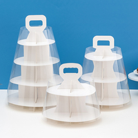 Support de gâteau de mariage en carton jetable de haute qualité avec couverture en papier transparent