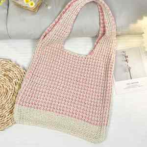 2026 Winter/Spring Women's Shoulder Bags Cute Baby for Pink Knitted Crochet Beach Tote New Design Wholesale - Product Image 3