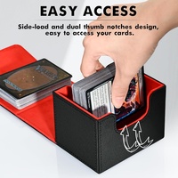 Étui de rangement pour cartes TCG de haute qualité, fabriqué à la main, style américain, carré, en cuir PU, imperméable, durable, pliable, portable