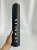 Cadeau biodégradable Tube en papier Kraft noir personnalisé rond mince et longue affiche d'expédition emballage bouteille de soins de la peau boîte en carton
