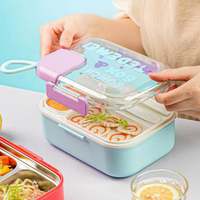 Boîte à lunch à 2 compartiments, chauffable au micro-ondes, de qualité alimentaire, résistante aux hautes températures, scellée, grande capacité, pour le camping