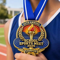 Médaille sportive personnalisée de 3 pouces, trophée multi-formes, médailles de football, médailles de club sportif scolaire