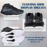 Vente en gros en usine de présentoir mural transparent pour chaussures de sport pour la maison au détail de présentoir mural flottant pour chaussures en acrylique