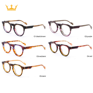 Lunettes optiques rondes rétro en acétate, monture intégrale, classiques, légères, pour un usage quotidien, unisexe, adultes, adaptées à toutes les formes de visage - Product Image 3