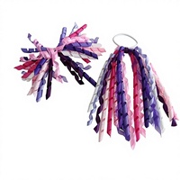 Pinces à cheveux torsadées Korker, attaches pour queue de cheval ludiques, pour fêtes, haute qualité, rouge, blanc et noir avec bande élastique, emballage carton