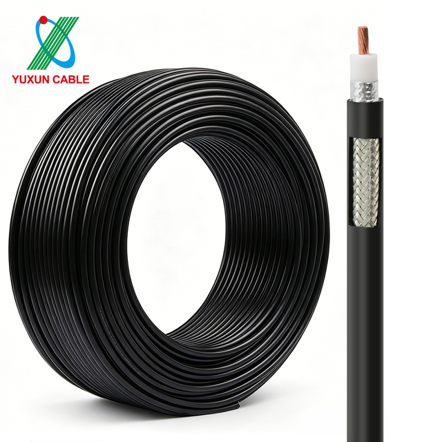 Bare Copper Black 50 Ohm RF Coaxial Cable Heat Resistant Ultra Flex LMR400 Coaxial Cable
