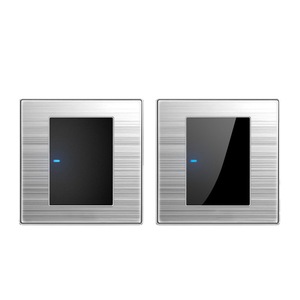 2-fach 16A Gebürsteter Edelstahl Retro-Wandschalter, Touch-Panel mit Wasserschutzfunktion, Max. Leistung 220V Doppelpoliger UK-Stecker - Product Image 1