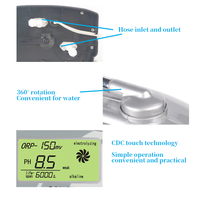 BAWELL Ioniseur d'eau à 5 plaques plaqué platine, machine à eau alcaline à 3 niveaux, 110V/220V, certifié CE, argenté, fournitures de santé