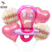 Ensemble de 5 ballons croisés en aluminium pour bébé, décoration d'arrière-plan pour fête d'anniversaire de bébé, fournisseur de ballons