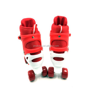 รองเท้าสเก็ตโรลเลอร์สี่ล้อสำหรับเด็กสามารถปรับได้ดีไซน์สองแถวกระพริบมีคุณสมบัติเป็นหนัง PU สำหรับใช้งานกลางแจ้ง - Product Image 4