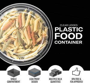Boîtes de conservation hermétiques 900 ml, contenants alimentaires ronds en plastique réutilisables de 7 pouces, compatibles micro-ondes - Product Image 6