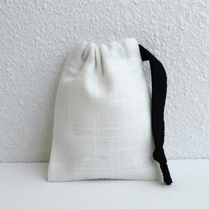 Custom logo Simple Small Cotton Pouch White Jewelry Drawstring Bag Necklace Ring Earring Brooch Bracelet Jewelry Pouch - Product Image 4