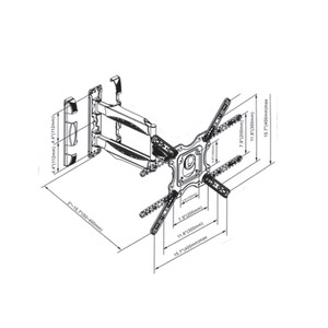 Support mural universel <span class=keywords><strong>pour</strong></span> téléviseur à mouvement complet avec <span class=keywords><strong>bras</strong></span> articulé rétractable, support <span class=keywords><strong>d</strong></span>'<span class=keywords><strong>angle</strong></span> robuste <span class=keywords><strong>pour</strong></span> écran plat de 32 à 55 pouces - Product Image 4
