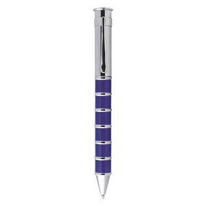 Stylo bleu et chromé avec anneaux, fournitures d'écriture et de correction - Product Image 3