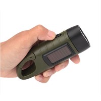 Lampe Torche LED d'Urgence Rechargeable à Manivelle, Résistante à l'Eau IP54, Lumière Zoomable pour Camping et Randonnée
