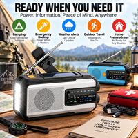 Model baru portabel Mini Radio Crank tangan 2000mAh Power Bank darurat SOS Senter surya FM/AM Speaker bertahan Kit jam