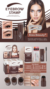 Kit de Plantillas <span class=keywords><strong>para</strong></span> Cejas Kiss Beauty Stay Put All Day Long Wear, Kit de Estampado y Diseño de Cejas en 1 Paso <span class=keywords><strong>para</strong></span> <span class=keywords><strong>un</strong></span> Tatuaje de Cejas Perfecto - Product Image 3