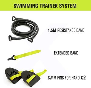 Bande élastique de <span class=keywords><strong>renforcement</strong></span> <span class=keywords><strong>musculaire</strong></span> de natation corde de traction de natation avec coussinets et poignées léger moyen lourd - Product Image 5