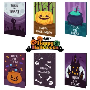 New Style Chinese Laser Cut Halloween Paper Cards 3d Cards All Saints Day Favors Gift Card