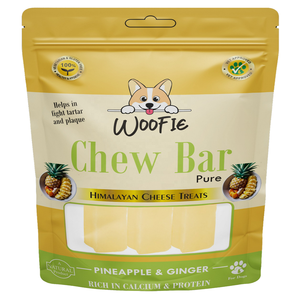 Woofie Barra Masticable de Queso Puro del Himalaya para Perros, Golosinas Dentales de Piña y Jengibre - Product Image 1