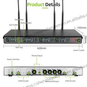 Professional <strong>4</strong> Channels UHF <strong>Wireless</strong> Microphone Suitable for Vdeoke Original Heavy-duty 200 Meter Remote <strong>Control</strong> Receiver - Product Image 3