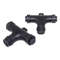 Connecteur étanche fileté de type T IP67 300V multipolaires 2 broches pour faisceau de câbles industriels en alliage de cuivre PA66, directement de l'usine OEM