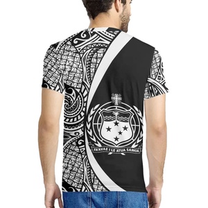 Personnalisé Samoa Noir Blanc Conception <span class=keywords><strong>Homme</strong></span> T-shirts Polynésie <span class=keywords><strong>Tatouage</strong></span> Hommes Casual O-cou T-shirts - Product Image 4