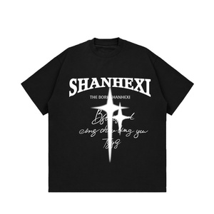 T-shirt pour homme <span class=keywords><strong>DG</strong></span>, <span class=keywords><strong>marque</strong></span> tendance européenne et américaine, imprimé lettres, style streetwear hip-hop rétro, ample, poids lourd, taille S - Product Image 1