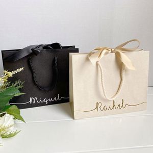 Bolsas de Regalo de Cartón de Lujo Personalizadas con Serigrafía, Diseño de Logotipo Personalizado, Bolsa de Empaque con Asa de Listón - Product Image 2
