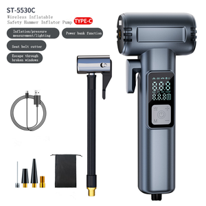 6 in1 lốp xe Inflator Máy nén khí thoát công cụ với Búa an toàn và vành đai an toàn cắt xe lốp máy bơm không khí với ánh sáng dẫn - Product Image 1