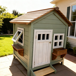 בית כלבים גדול מעץ מלא לחוץ, עמיד למים, מבודד, לכל עונות השנה - Product Image 4