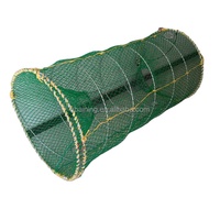 Trampa Plegable de Resorte Directa de Fábrica, Red de HDPE, Alambre de Acero, Jaula para Pesca de Cangrejos, Recipientes para Cebo, Negra 70x110cm