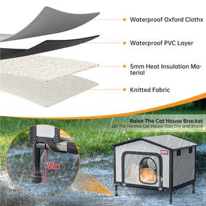 <span class=keywords><strong>Outdoor</strong></span> Kattenhuis, Waterdicht Kattenhuis Voor Zwerfhuisdieren, Geschikt Voor Buiten-/Binnenkatten, Eenvoudig Te Monteren En Schoon Te Maken - Product Image 4