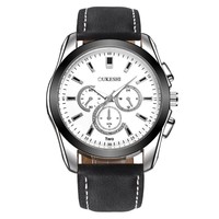 Montre à quartz pour homme à trois aiguilles, étanche, tendance, avec boîtier en alliage et bracelet en cuir, personnalisable pour le commerce extérieur, produit phare