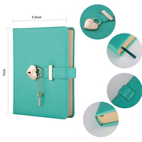 Agenda de Cuero PU en Oferta, Cuaderno de Tapa Dura A5 con Cierre Magnético, Juego de Regalo con Candado de Corazón