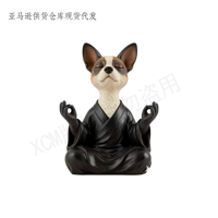 Meditierende Chihuahua-Statue aus Kunstharz, Spiritueller Wohnakzent, Handgefertigte Dekoration, Perfektes Geschenk für Tierliebhaber