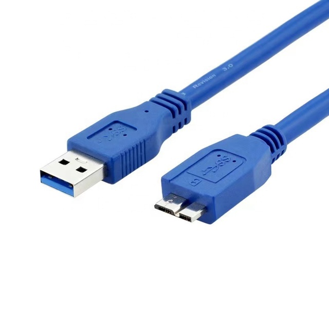 0.5M Blue USB 3.0 Type a Male to Micro B Male Cable with Pure Copper Conductors and Nylon Jacket