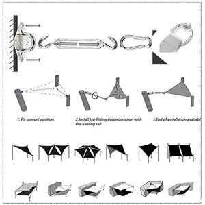 <span class=keywords><strong>Voile</strong></span> pare-soleil carrée en acier inoxydable Kits de quincaillerie 5mm 6mm 8mm <span class=keywords><strong>Fixation</strong></span> Matériel de gréement Triangle UV PE HDPE Rouleau emballé - Product Image 6