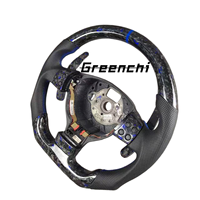 Volant en cuir personnalisé en fibre de carbone forgée pour Volkswagen B6 MK5 Golf 5 GTI R, palettes en carbone forgé personnalisées