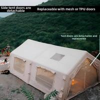 Tente gonflable automatique en coton 17.2 personnalisée, imperméable, résistante aux UV, grand espace, pour camping extérieur 4 saisons