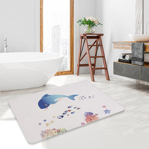 แผ่นรองอาบน้ำดินไดอะตอมเมียร์แบบนุ่ม รูปทรงสี่เหลี่ยมผืนผ้า ลายการ์ตูน ซึมซับน้ำได้ดี กันลื่น แห้งเร็ว สำหรับห้องน้ำ - Product Image 3