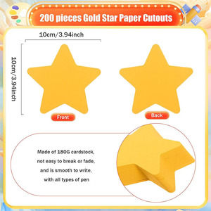 Étoiles en papier jaunes en forme d'étoile, 200 pièces, double face, décoration de salle de classe, fournitures de bricolage pour fêtes - Product Image 2