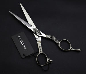 Ciseaux de coiffure professionnels personnalisés en acier inoxydable 440C de 6,0 pouces, pour droitiers, à dents plates, pour franges - Product Image 3