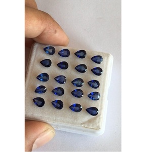 AA lớp tự nhiên khuếch tán màu xanh sapphire 7.0*5.0mm Lê cắt hoàn toàn đánh bóng lỏng đá quý IGI chứng nhận - Product Image 4